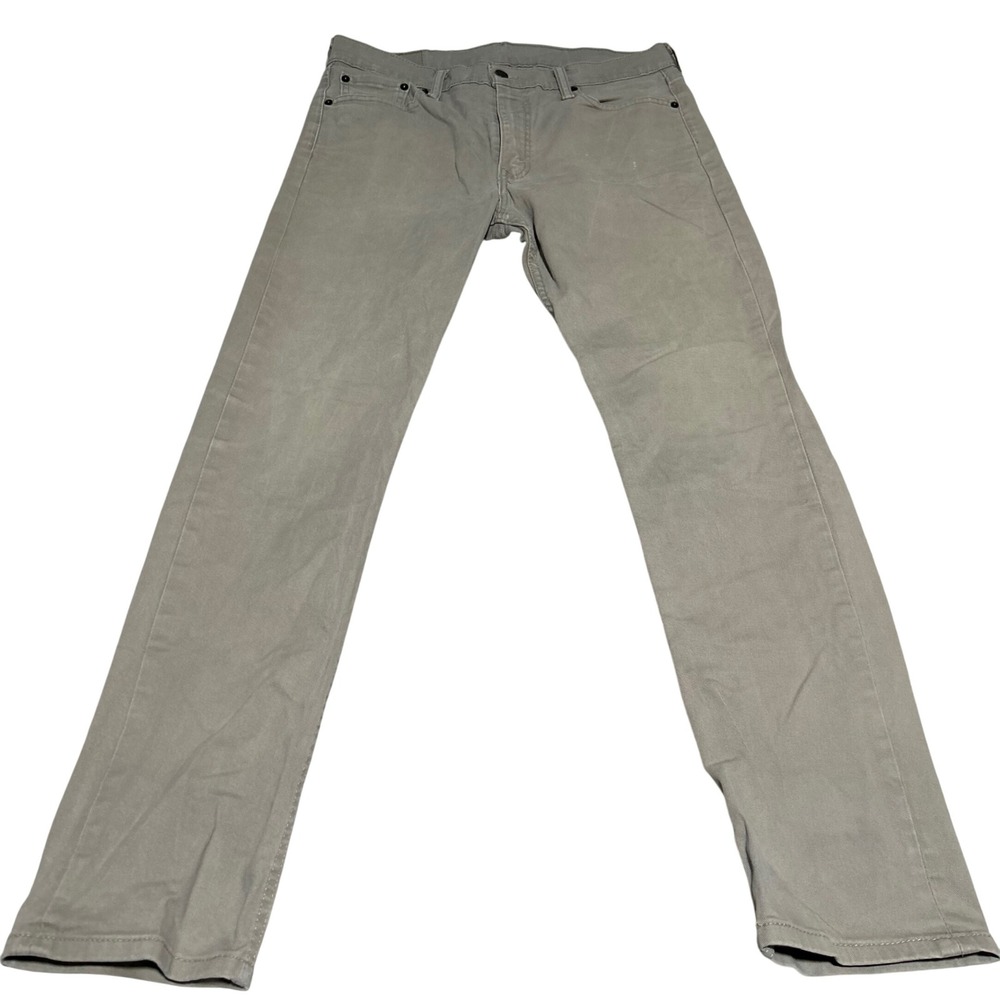 Levi 513 Slim Straight Pants Mens 33 32 Khaki Tan Twill 08513-0331